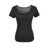 Camiseta Curta de Verão com Clavícula Exposta, Levemente Transparente, Ajustada na Cintura, Efeito Emagrecedor, Estilo Ins, Garota Sexy, Decote U Profundo, Top de Manga Curta em Tencel