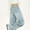 Jeans de pierna curva para mujer, nueva colección primavera/otoño, corte holgado, tiro alto, fluidos, versátiles, largos hasta el suelo, efecto adelgazante, disponibles para dropshipping