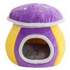 Nido para Gato de Hongo Invierno Engrosado Cálido Conejo Felpa Removible y Lavable Nido para Mascota Nido Redondo Tamaño Pequeño Suministros de Perrera para Perros