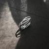 Anillo de apertura cruzada bañado en plata s925 para mujer, diseño sencillo y elegante, combina con todo, estilo frío, dedo índice.