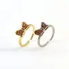 Pulsera Popular Transfronteriza de AliExpress Anillo de Lazo Conjunto de Cobre Circonita Moda Coreana Simple Lujo Ligero Anillo de Mesón