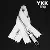 Cremallera Ykk No. 5 Cremallera Metálica Cobre Blanco de Extremo Cerrado para Pantalones, Bolsas, Bolsillos, Artículos de Cuero, Cabezal Autocierre Ykk, Gama Alta, en Stock