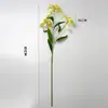 Ramo de Lirios Artificiales Transfronterizo, Flores Falsas para Decoración de Pared de Flores en Centro Comercial, Flores Artificiales Lirio de Fuego, Arreglo Floral para Pasillo de Boda