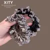 Novo Scrunchie de Renda de Cristal Luxuoso em Cetim para Mulheres, Alta Elasticidade, Durável, Elegante Prendedor de Cabelo para Rabo de Cavalo Alto e Penteados Updo