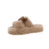 Pantuflas de niña dulce, pantuflas Mao Mao cálidas de invierno para mujer en stock, pantuflas de felpa con plataforma para amantes de los osos de dibujos animados.