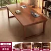 Escritorio de Madera Maciza para Sala de Estar, Escritorio Largo Grande, Mesa de Lectura y Estudio, Banco de Trabajo Doble para Computadora en Casa, Mesa Larga