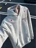 Sudadera con Capucha Tie-Dye Bordada Estrella Americana para Hombre Otoño Alta Gama Pesada Sudadera con Capucha Ropa Deportiva Casual Retro
