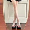 Sandalias de Plataforma de Suela Gruesa con Punta Abierta 2026 Nuevo Estilo de Verano Zapatos Romanos con Clip de Pedrería para Dedo del Pie Sandalias Deslizables para Exteriores para Mujer