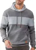Ropa para Hombre 2026 Amazon Primavera y Otoño Nueva Sudadera a Cuadros con Bloques de Color para Hombre Sudadera con Capucha de Manga Larga Top Deportivo Casual