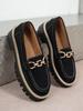 Comercio Exterior 2025 Nuevos Mocasines Primavera y Otoño Talla Grande Casual Estilo Británico Mate Zapatos de Mujer Tacón Grueso Suela Gruesa Exportación Retro