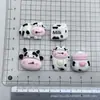 Dibujo animado en blanco y negro, vaca linda, brillante, de dibujos animados, DIY, pegamento de crema, funda para teléfono, pasador, accesorio para el cabello, material de decoración