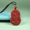 Colgante de Cristal de Cinabrio Crudo Arena de Cristal Guanyin Buda Maitreya Colgante de Colgante de Cristal Arena Dorada al Por Mayor Dropshipping