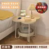 Mesa lateral estilo creme para sala de estar de casa pequena mesa de centro ao lado do sofá mesa pequena simples prateleira de armazenamento armário de cabeceira de ferro forjado