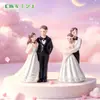Vestido de Novia Romántico Creativo Muñeco de Pareja Decoración DIY para Hornear Pasteles Accesorios para Colgar Botella Ecológica Pequeños Adornos