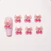 Accesorios para Uñas con Lazo de Cereza y Durazno Transparente Piezas Pequeñas de Resina Aretes DIY Pinzas para el Cabello Decoraciones de Uñas Portátiles Venta al por Mayor