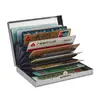 Monedero Metálico Antipolvo Antidesmagnetización Soporte para Tarjetas de Negocio Botón Acero Inoxidable Organizador Estuche para Tarjetas de Crédito Estuche para Tarjetas de Negocio