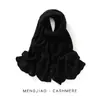 Coleção outono e inverno: Cachecol e xale de tricô de cashmere liso, design unissex, com padrão vazado, moderno, versátil e quente