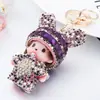 Llavero de Muñeca de Orejas de Conejo con Tema de Dragón y Pedrería, Llavero de Muñeca Chupete, Llavero de Conejo Completamente Tachonado de Pedrería, Colgante para Bolso