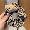 Novo nicho Spice Girls Leopard Print Kitten Hair Ring Cute Plush Hair Rope Pony Tail Head Rope High Elastic Hair Accessories para meninas