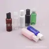 Botella de tapa Qianqiu rosa 80ml, botella dispensadora marrón, botella de tapa de presión blanca 50ml, botella de champú, botella de limpiador facial