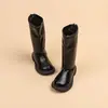 Moda Infantil Outono e Inverno 2025 Botas de Couro Botas de Inverno Novas para Meninas Botas Individuais da Moda para Crianças de Tamanho Médio e Grande