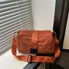 Bolsa de Ombro Casual Oxford da Moda 2025 Verão Bolsa Transversal Estilo Horizontal Casual Cor Sólida Ombro Comutador Bolsa Tosta