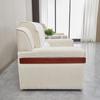 Sofá Individual de Três Lugares em Tecido Branco para Sala de Recepção, Conferência, Sala de Recepção VIP, Combinação de Mesa de Centro, Grande Salão, Negócios