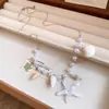 Collar Redondo de Concha Estilo Isla Romántico, Lujo Ligero y Sensación de Alta Gama, Cadena para Clavícula, Accesorio Versátil de Nicho para Vacaciones en la Costa para Mujeres