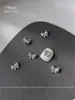 1000 Piezas de Decoraciones de Moños para Uñas de Aleación Mixta, Moños de Cinta Huecos, Pedrería Plateada para Uñas, Al por Mayor
