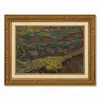 Pintura al Óleo Estilo Jardín de Olivos Campo de Van Gogh con Marco Dorado Vintage Sala de Estar Entrada Arte de Pared con Marco Pintura Decorativa Decoración de Pared para Casa de Huéspedes