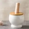 Prensa de Ajo para Cocina, Trituradora de Ajo Casera, Mortero Molinillo de Ajo de Cerámica, Trituradora Manual de Ajo al por Mayor