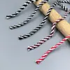 Corda de Algodão Oca de Oito Fios Duas Cores Tecida à Mão 5mm Corda de Cordão para Calça Corda para Presente Decoração de Natal Corda de Algodão