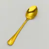 Atacado do Fabricante Colher Dourada de Aço Inoxidável 304 para Uso Doméstico e em Restaurantes, Colher de Sobremesa, Colher de Bolo, Colher de Sopa Banhada a Ouro, Colher de Sopa, Colher