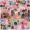 100 pegatinas estéticas de dibujos animados con citas inspiradoras negras nuevas para decorar cuadernos y guitarras, pegatinas transfronterizas de PVC impermeables