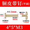 Venta al por mayor rueda de cobre clavo cinturón herrajes para equipaje accesorios clavo en forma de I para bloquear hebilla de tornillo hembra clavo de tornillo hembra