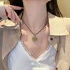 Novo pingente de flor da sorte estilo chinês imitação de jade hetian imitação jaspe maçã verde jade incrustado colar design de alta qualidade