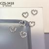 Accesorios para Uñas de Aleación con Forma de Corazón Hueco de Lujo Ligero Incrustados con Diamantes y Perlas, Pedrería de Resina para Uñas en Stock