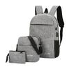 Mochila para Hombre de Gran Capacidad Bolsa para Computadora de 15.6 pulgadas Mochila de Negocios Juego de Tres Piezas Mochila Escolar para Estudiantes de Secundaria para Mujer Transfronteriza