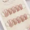 Tiras de Unha Usáveis com 30 Peças de Processamento Personalizado, Tiras de Base Colorida Pré-Fabricadas Pintadas à Mão, Unhas Usáveis