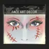 FACE ART DECOR Nuevo Halloween Europeo y Americano Marca de Cicatriz y Sangre Rosa Brillante Pegatina para la Cara Accesorios de Escenario Maquillaje ART