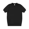 Camiseta Nueva de Verano Ajuste Limpio para Hombre Estilo Simple Old Money Casual Cómoda Transpirable Tejido de Punto Cuello Redondo Manga Corta para Hombre