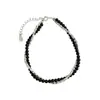 Pulsera de Plata Rota Envolvente para Hombre, Estilo Moderno y Genial, Pulsera con Cuentas Negras, Moderna y Versátil, Creativo Accesorio de Mano de Doble Capa