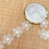 Borda de Renda, Seda de Poliéster Solúvel em Água Acessórios para Roupas, Decoração de Casa, Adornos para Saias, Borda de Renda Bordada, Borda de Renda Atacado