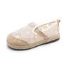 Sapatos de Tecido para Mulheres 2026 Verão Novo Estilo Linho Trançado Retro Bordados Chinelos Slip-On Meio Chinelo Comércio Exterior Sapatos Femininos