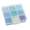 Kit de materiais de contas de semente de vidro de 9 compartimentos para novo produto transfronteiriço, conjunto de miçangas soltas perfuradas coloridas para pulseira DIY