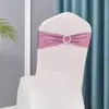 Elástico Sem Laço Estampagem a Quente Flor na Costas da Cadeira Capa de Cadeira Borboleta Decoração de Capa de Cadeira para Celebração de Casamento Fivela de Strass Tira de Amarração Tira de Amarração
