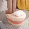 Tina de Pies Plegable y Fácil de Guardar Salud del Hogar Masaje Tina de Pies con Tapa y Soporte para Teléfono Celular Cubo para Pies