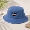 Sombrero de Pescador Transfronterizo, Sombrero para el Sol para Mujer, Protección UV, Sombrero de Protección Solar, Bordado de Letras, Sombrero de Sol para Cubrir el Rostro al Aire Libre, Hace que el Rostro Parezca Más Pequeño