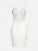 Camisola Sexy Europeia e Americana Transfronteiriça Renda de Rede Camisola Body Saia Justa na Cintura Roupa Íntima Camisa Base Roupas Femininas