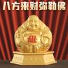 Nuevo Oro Arena Buda Maitreya Diarios Oro Suerte Adornos Buda Panzudo Estatuas Artesanías Decoración de Escritorio
